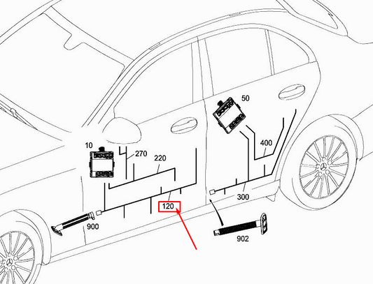 new mercedes-benz glc x253 front right door wiring harness a2055402902 original