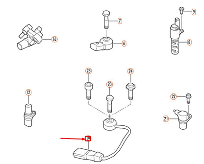 NEW VOLKSWAGEN JETTA A6 MK6 KNOCK SENSOR WITH WIRING HARNESS 07K905377D ORIGINAL