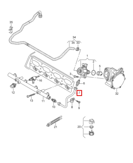 NEW AUDI A3 8V INJECTOR RAIL FUEL LINE 06K127501H ORIGINAL
