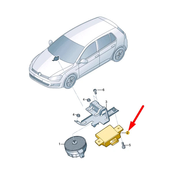 NEW VOLKSWAGEN GOLF MK7 SOUND IMPACT CONTROL UNIT 5G0907159 ORIGINAL