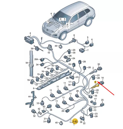 NEW VW TOUAREG 7P MK2 ENGINE WIRING GROMMET 443906102G ORIGINAL