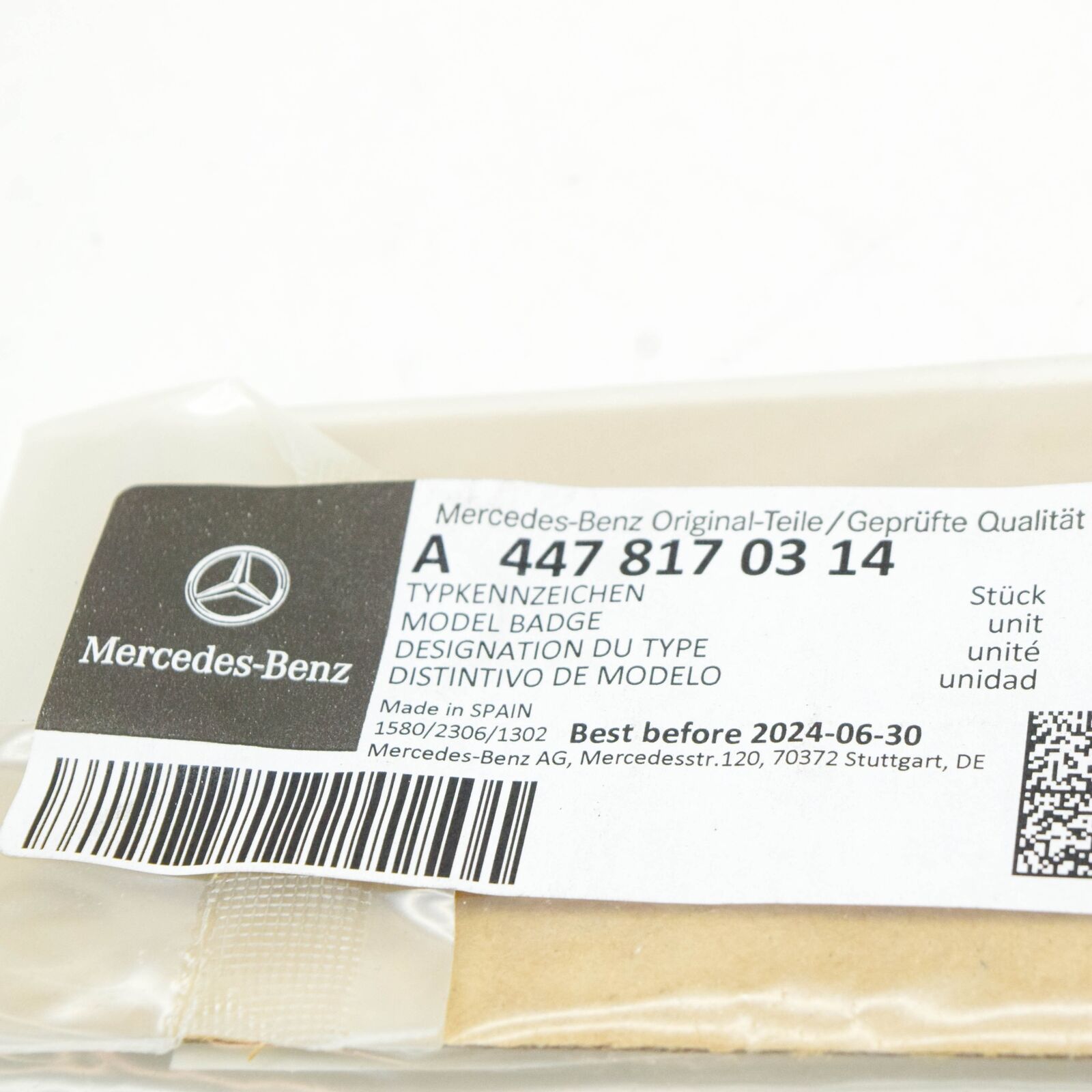 NEW MERCEDES-BENZ VITO W447 REAR MODEL PLATE A4478170314 ORIGINAL