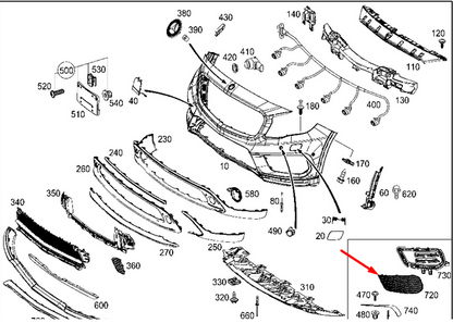 NEW MERCEDES-BENZ GLA-CLASS X156 FRONT AMG BUMPER RIGHT GRILL A1568855222