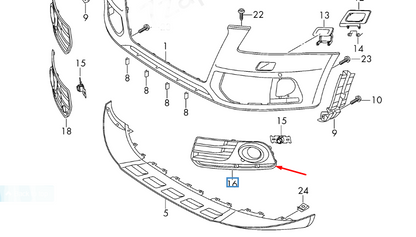 new audi q5 8r front bumper left side grille 8r0807681mbmt original