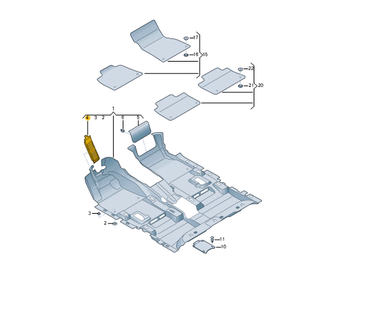 new audi e-tron sportback interior footrest cover trim rhd 4kr8647774pk original