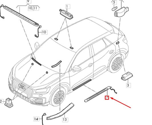 NEW AUDI A3 8V S3 FRONT LEFT DOOR SILL PLATE TRIM 8V4947417 ORIGINAL