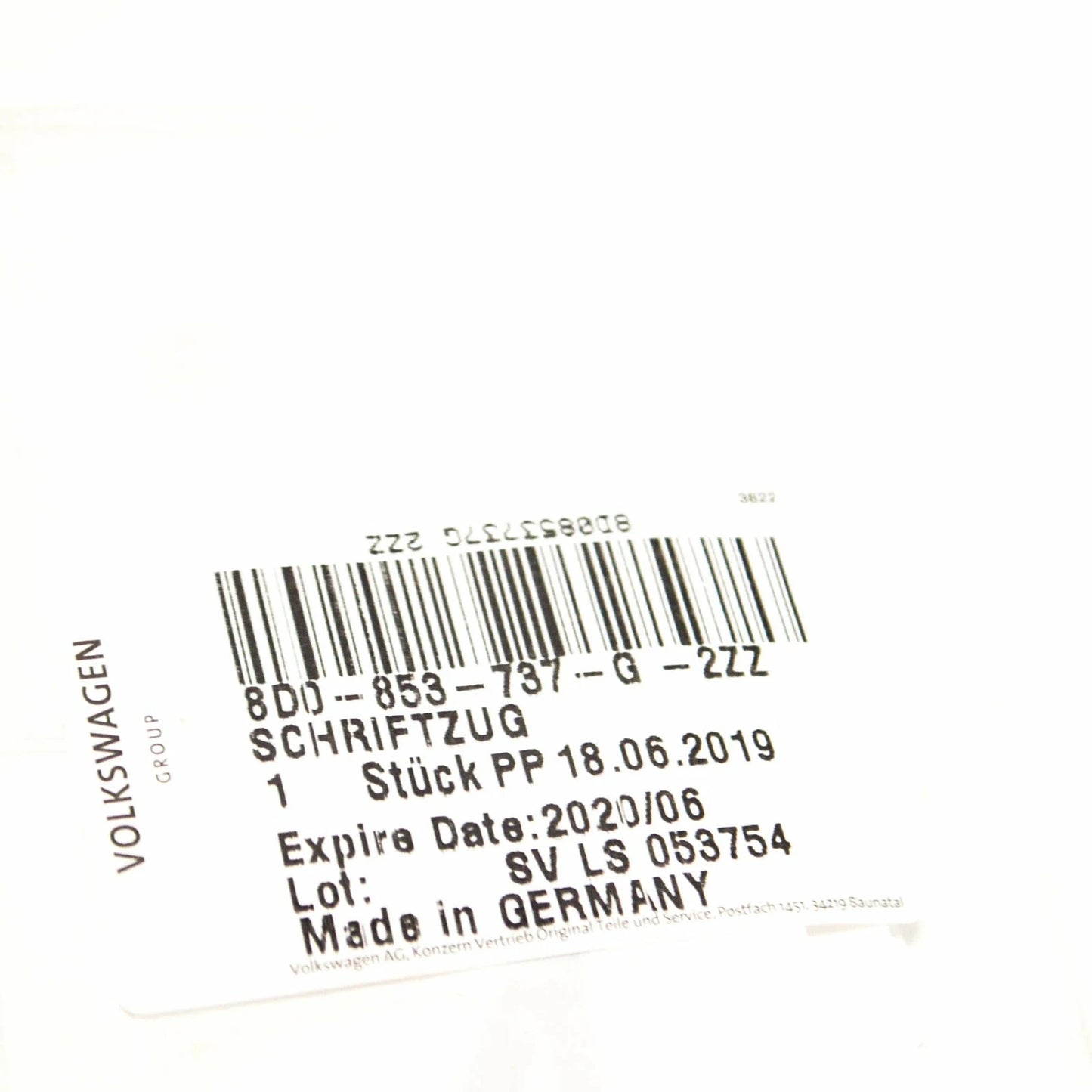 NEW AUDI A4 S4 B6 REAR TRUNK BOOT LID EMBLEM BADGE 8D0853737G2ZZ