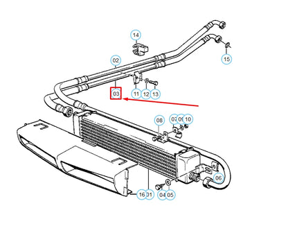 NEW BMW M6 E24 COUPE ENGINE OIL COOLER HOSE PIPE OUTLET 17212225760 ORIGINAL