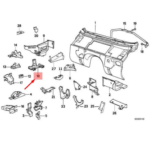 NEW BMW 7 E32 SEDAN AIR FILTER SUPPORT 41141958050 1958050 ORIGINAL
