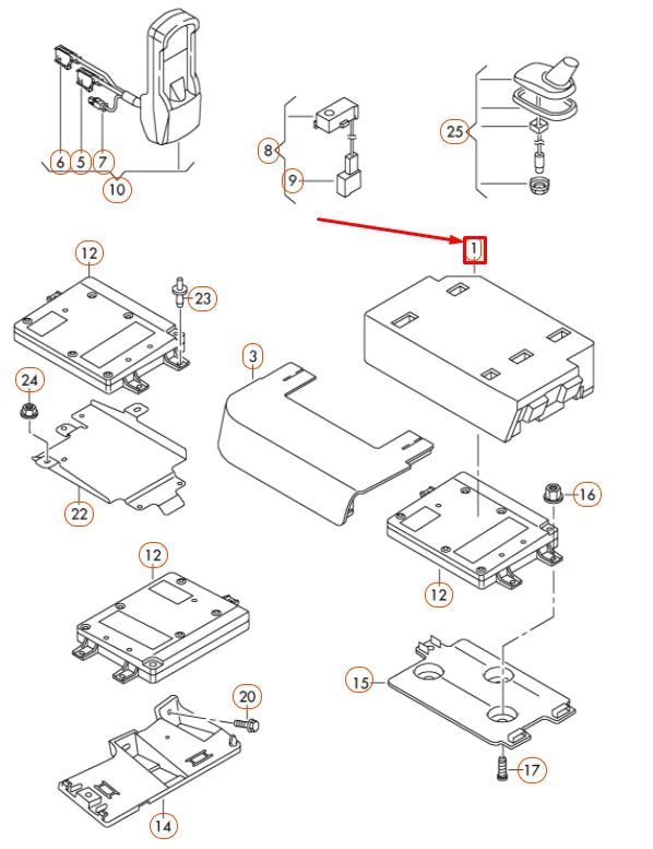 NEW VOLKSWAGEN GOLF 5K MK6 INTERFACE BRACKET FOAM COVER 1K0919737M ORIGINAL
