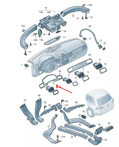 NEW VW TOUAREG 7P MK2 DASHBOARD LEFT AIR VENT TRIM LHD 7P18195733Q7