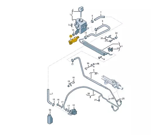 NEW VOLKSWAGEN TRANSPORTER V T5 RIGHT COOLANT PIPE BRACKET 7E0422848 ORIGINAL
