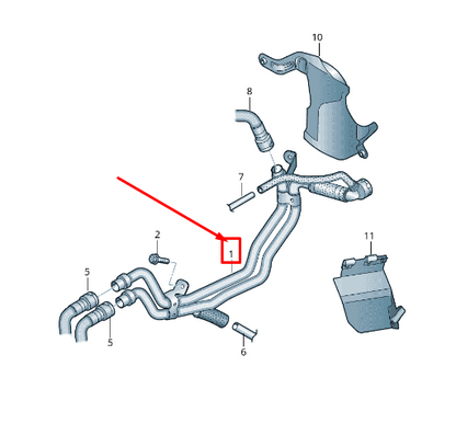 new vw sharan 7n coolant pipe 7n0815097p original