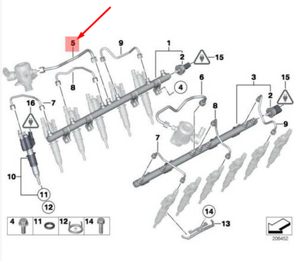 new bmw 7 f01 high pressure pipe 13537560542 7560542 original