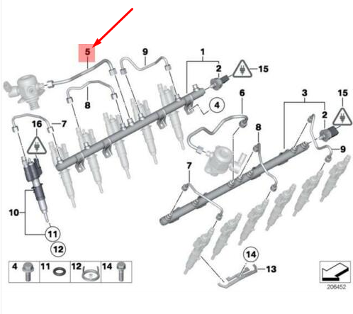 new bmw 7 f01 high pressure pipe 13537560542 7560542 original