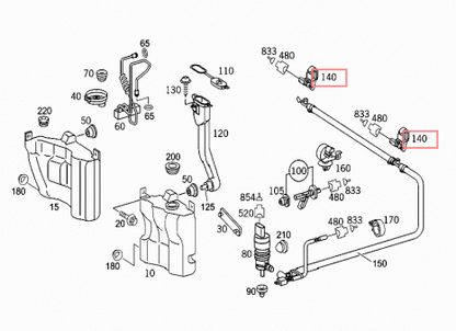 NEW MERCEDES-BENZ SL R230 WASHER JET NOZZLE A2308600347 ORIGINAL