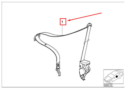 NEW BMW 3 COMPACT E36 FRONT LEFT UPPER SEAT BELT 72118200861 8200861 ORIGINAL