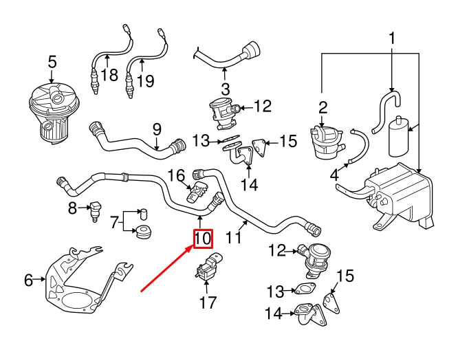 NEW AUDI Q7 4L AIR PUMP CONNECTING PIPE 4L0131206D ORIGINAL