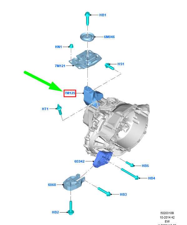 new ford focus mk3 c346 transmission gearbox support 1684930 original