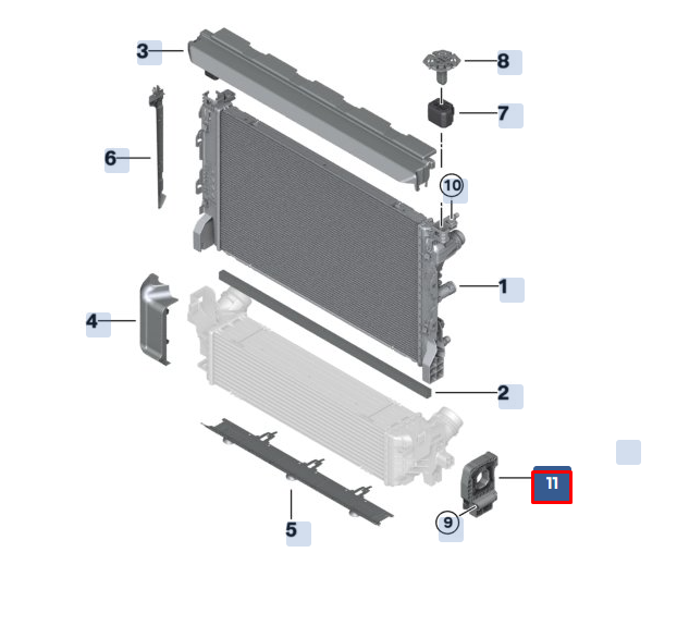 new bmw 5 g30 right radiator mounting holder 17118476008 8476008 me original