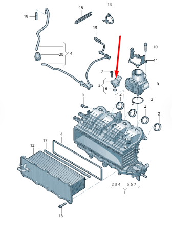 new volkswagen golf mk7 map pressure sensor 04e906051a original