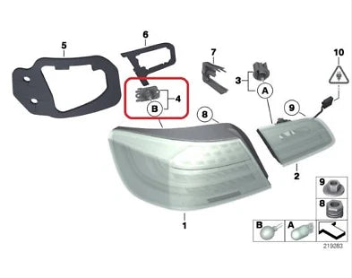 NEW BMW 3 E92 REAR REVERSE LIGHT WITH SOCKET BULB 63217274611