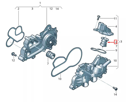 NEW VOLKSWAGEN LOAD UP COOLANT THERMOSTAT 04C121113B