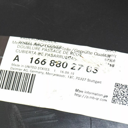 NEW MERCEDES-BENZ GL-CLASS X166 FRONT RIGHT ARCH LINER FRONT PART A1668802705