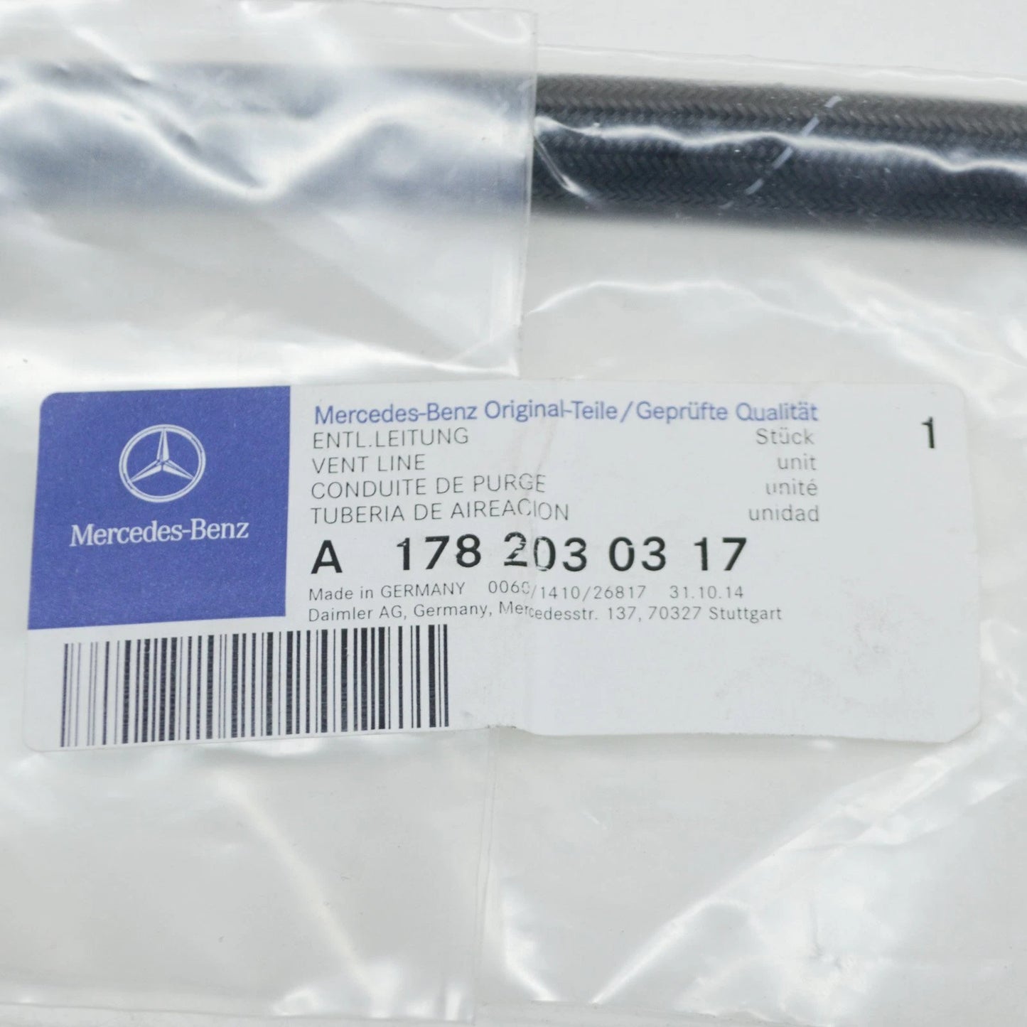 NEW MERCEDES-BENZ GLC COUPE C253 A/C AIR CONDITION HOSE A1782030317 ORIGINAL