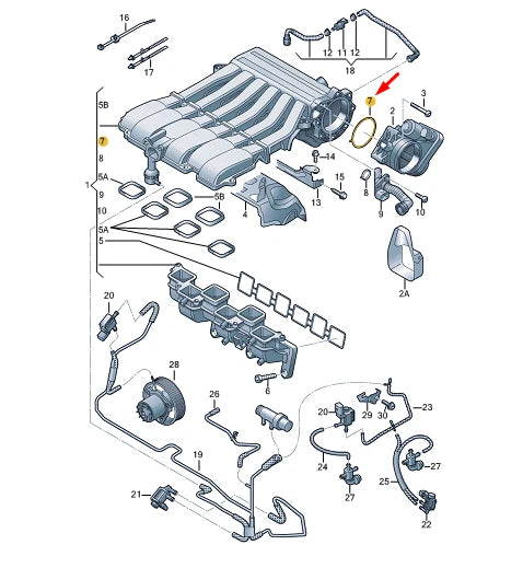 NEW VW TOUAREG 7P MK2 THROTTLE BODY GASKET 03H133237E ORIGINAL