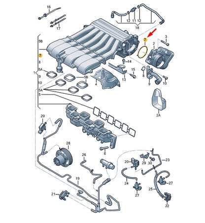 NEW VW TOUAREG 7P MK2 THROTTLE BODY GASKET 03H133237E ORIGINAL