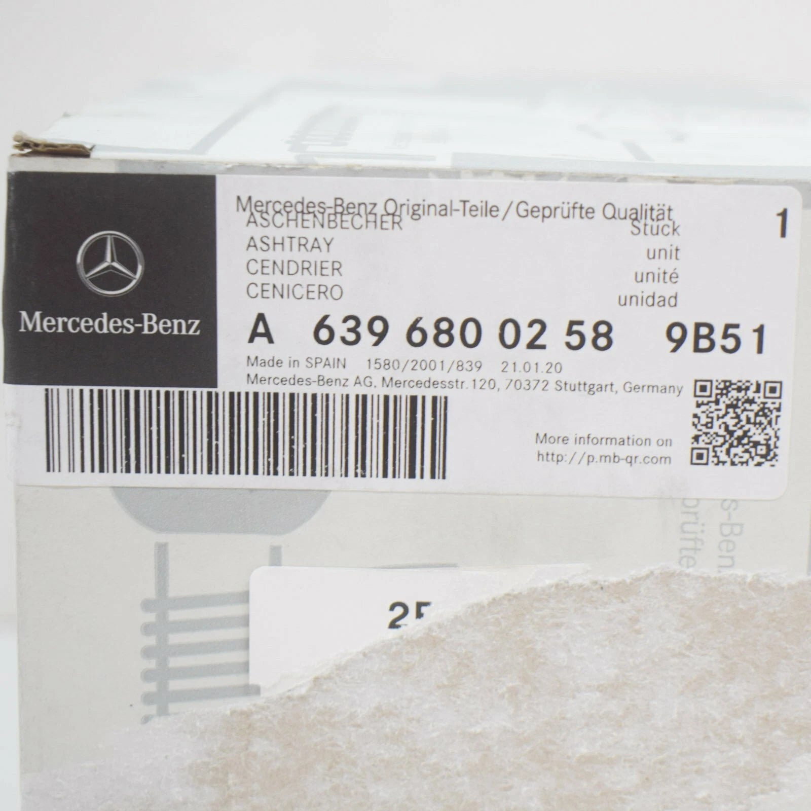 NEW MB VITO W639 FRONT ASHTRAY DRINK HOLDER LHD A63968002589B51