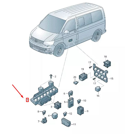 NEW VW TRANSPORTER VI T6 LEFT RELAY PLATE 7E0937503E ORIGINAL