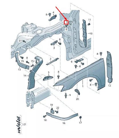 NEW AUDI A8 4N FRONT LEFT FENDER BRACKET 4N0821471A