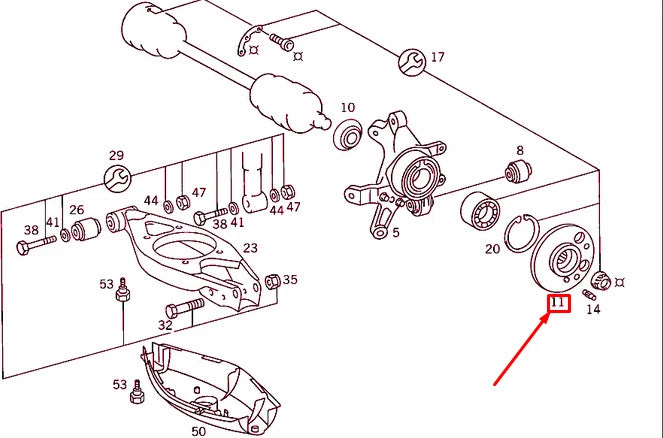 NEW MERCEDES-BENZ SL R129 REAR AXLE SUSPENSION FLANGE A1293500046