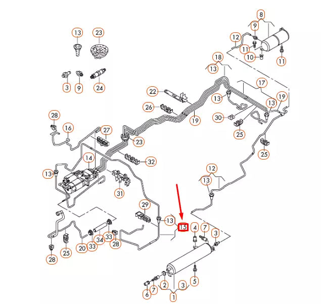 NEW AUDI Q7 4L FRONT LEFT AIR LINE RHD 7L0616719F ORIGINAL