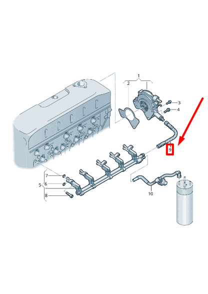NEW VW TRANSPORTER T5 FLATBED HIGH PRESSURE FUEL LINE 070127511C ORIGINAL