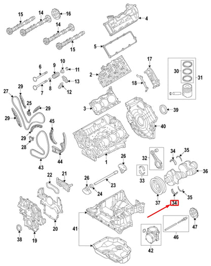 NEW AUDI Q7 4L LOWER ENGINE CRANKSHAFT BEARING 059105591SBLA ORIGINAL
