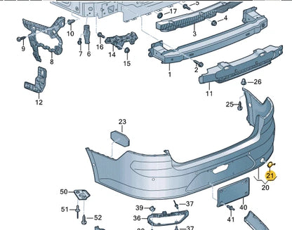 NEW VOLKSWAGEN ARTEON 3H7 REAR BUMPER TOW HOOK EYE COVER 3G8807441GRU ORIGINAL