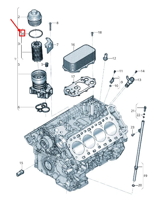 NEW AUDI A8 4N ENGINE OIL FILTER HOUSING O-RING 06M115331A
