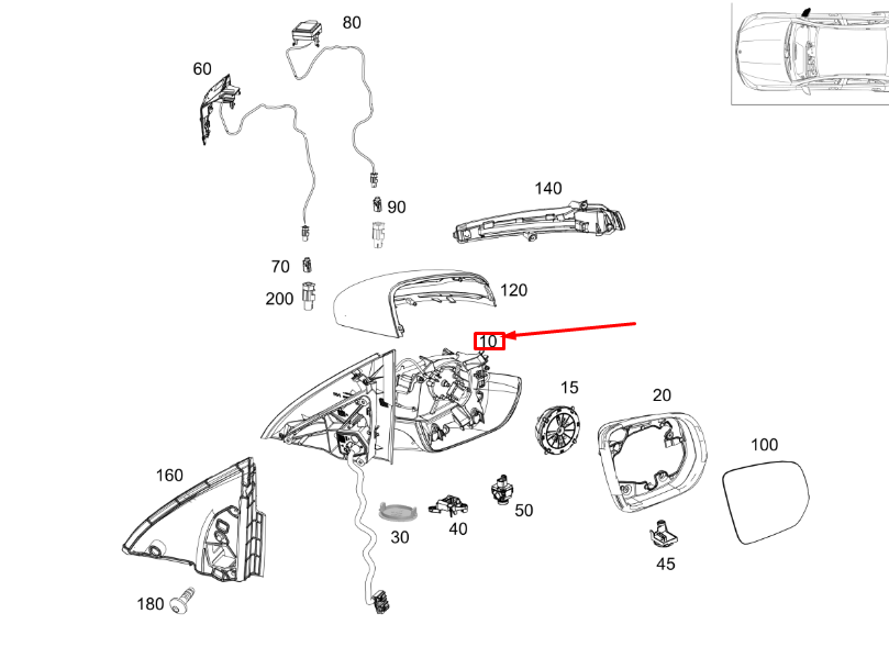 new mercedes-benz gle w167 front right side wing mirror rhd a1678103003 original