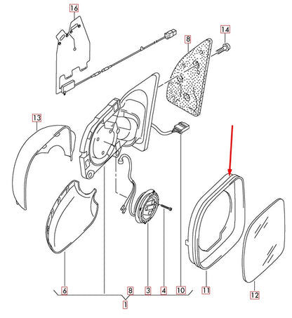 NEW VOLKSWAGEN AMAROK 2H RIGHT WING MIRROR TRIM RING 2H08585549B9
