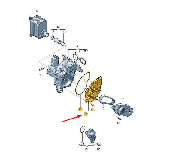 NEW AUDI Q2 COOLANT PUMP 06L121012L