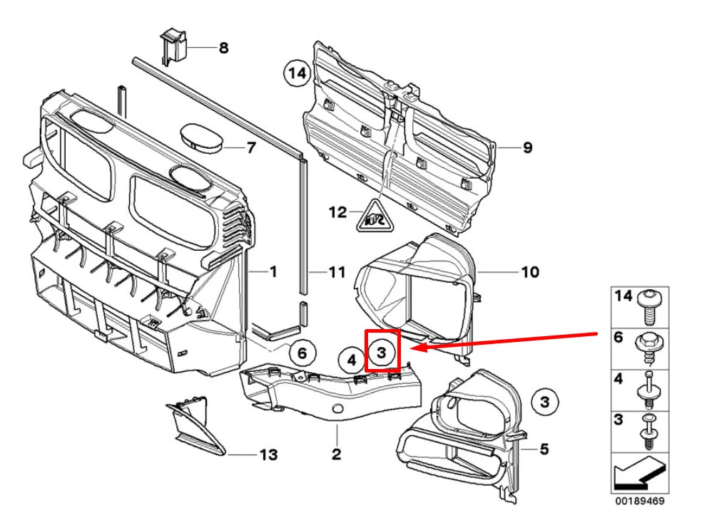 NEW BMW X5 E70 FRONT LEFT AIR INTAKE DUCT 51487158379 7158379 ORIGINAL