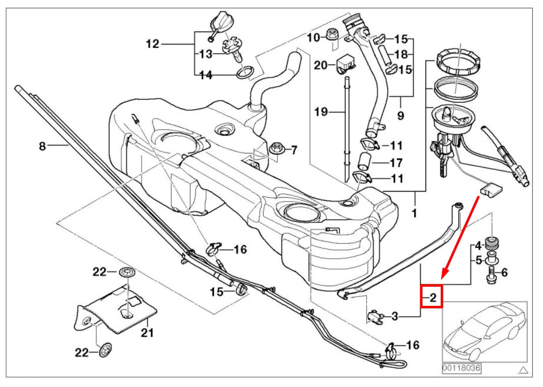 NEW BMW 3 E46 FUEL TANK STRAP 6756583 16116756583 ORIGINAL