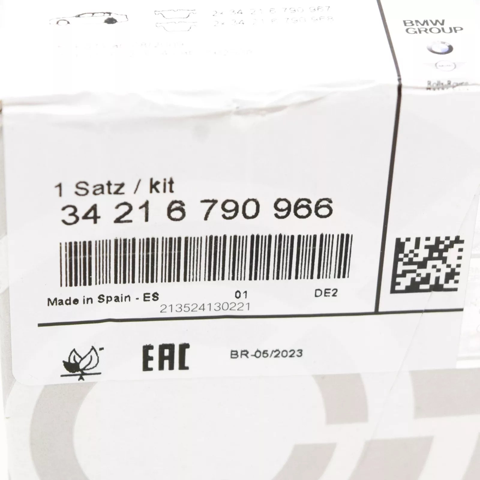 NEW BMW 5 F07 REAR BRAKE PAD KIT 34216790966 6790966 ORIGINAL