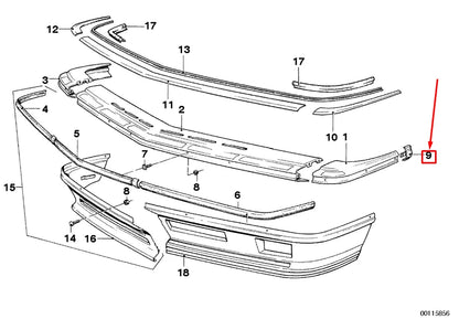NEW BMW 6 E24 FRONT SPOILER LEFT END PIECE 51111866409 1866409 ORIGINAL