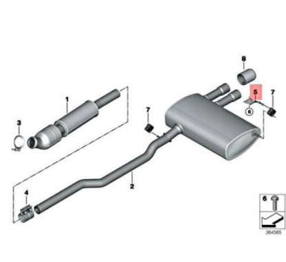 new bmw 2 gt f46 rear exhaust muffler bracket 18308617370 original