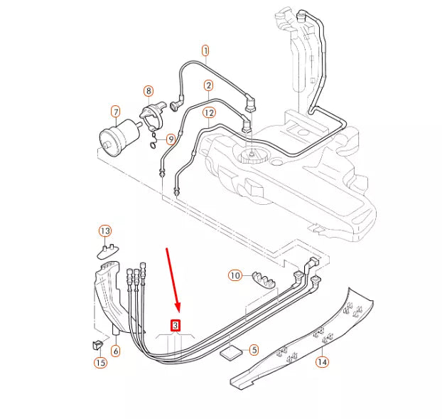 NEW VOLKSWAGEN BEETLE 9C FUEL PIPES FEED/RETURN 1 SET 1J0200059L