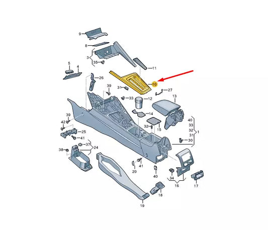 NEW VOLKSWAGEN GOLF MK8 CENTER CONSOLE COVER TRIM LHD 5H1864263AMAI ORIGINAL